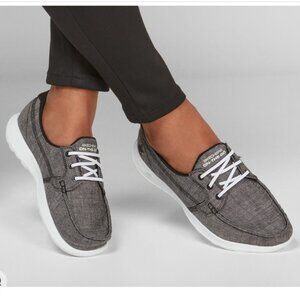 Skechers Women's Go Walk Lite Boat Shoe isla gray